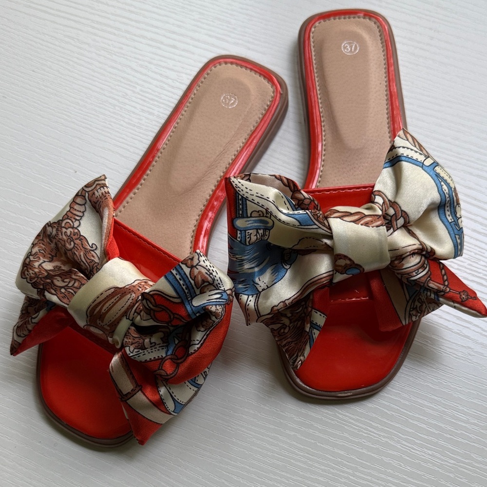 Stylish orange Women's Sandals with Bow